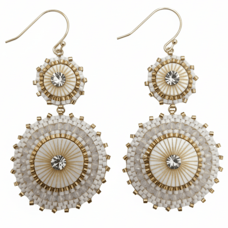 GRATIS: Double Circle White Ohrringe - Gratisgeschenk