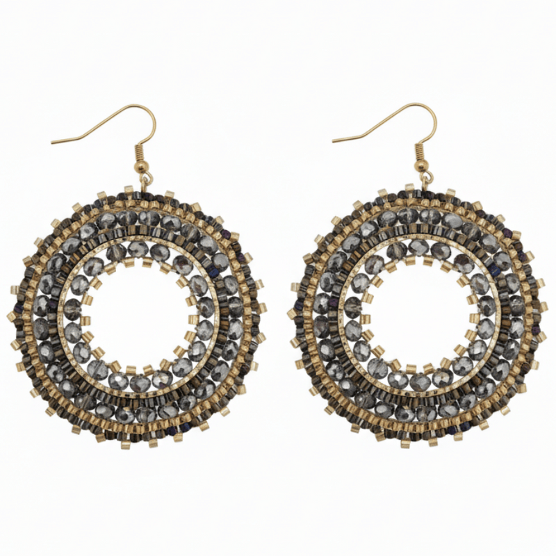 GRATIS: Round Grey Ohrringe - Gratisgeschenk