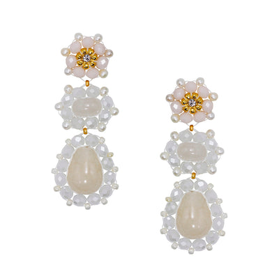 white statement pearl earrings for weddings