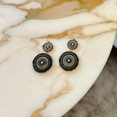 Double Circle Black Ohrringe SALE