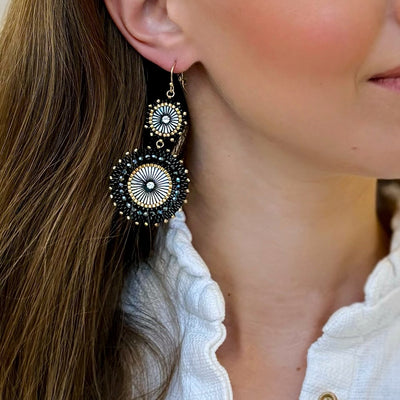 Double Circle Black Ohrringe SALE