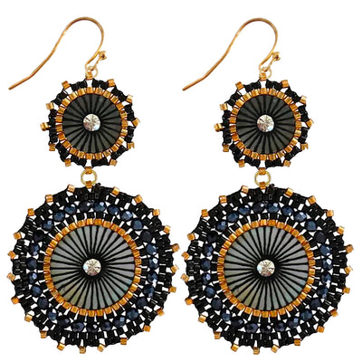 Double Circle Black Ohrringe SALE