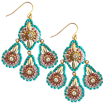 Turquoise Rosé Drops Ohrringe SALE