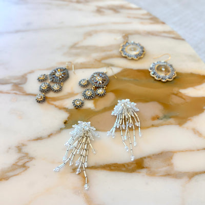 Silver Grey Circle Ohrringe SALE