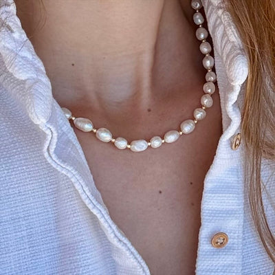 Gold and Pearl Kette UNIKAT