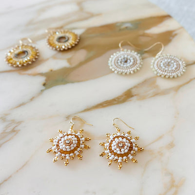 Star White Rose Ohrringe SALE