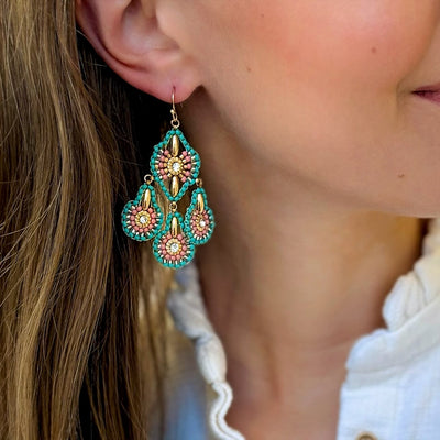 Turquoise Rosé Drops Ohrringe SALE