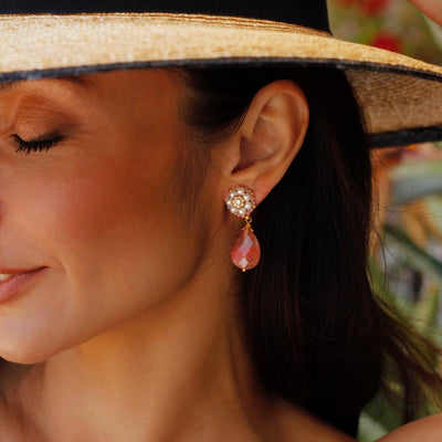 Peach Spark statement earrings