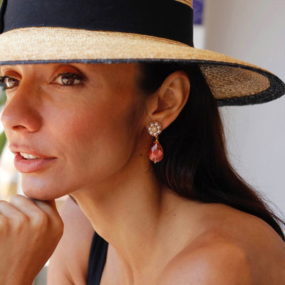 Peach Spark statement earrings