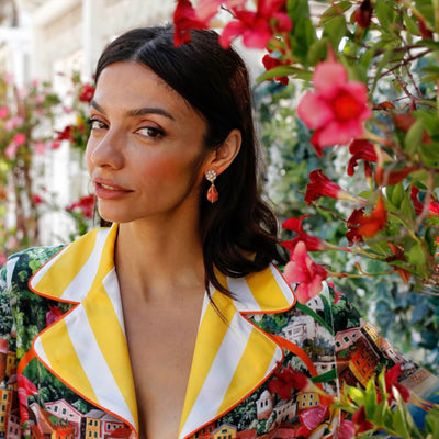 Peach Spark statement earrings