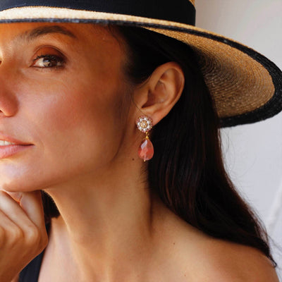 Peach Spark statement earrings
