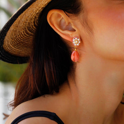 Peach Spark statement earrings