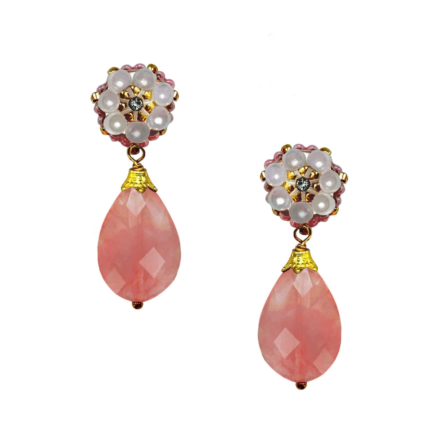 Peach Spark statement earrings