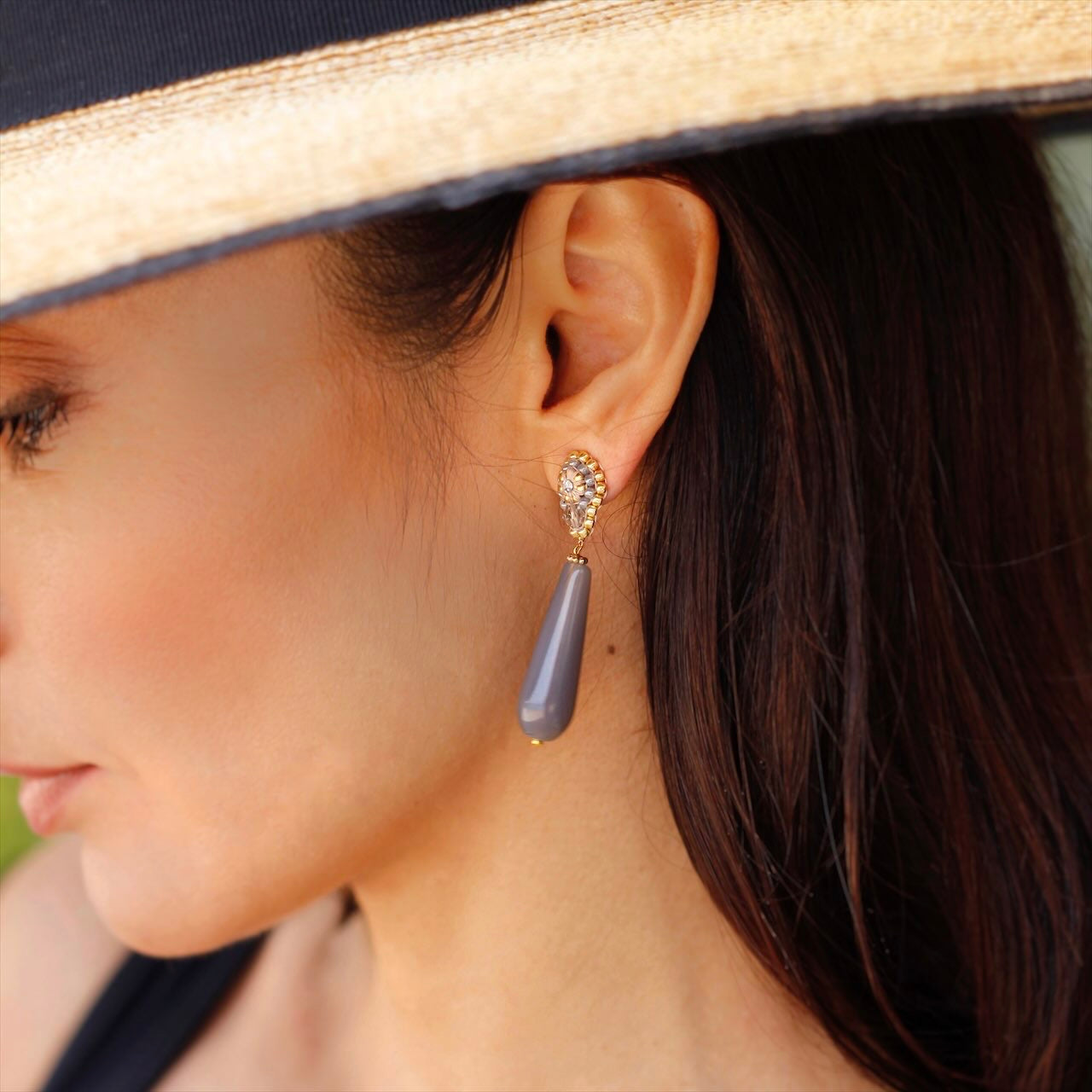 Stone Beach statement earrings