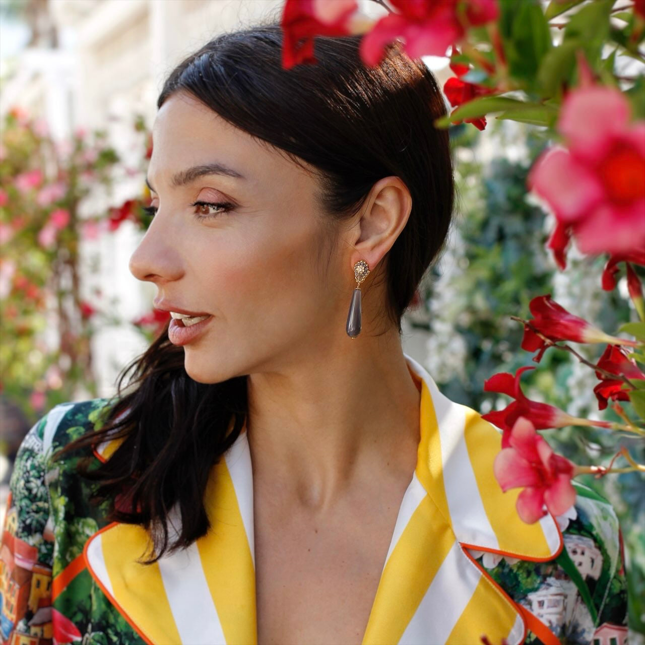 Stone Beach statement earrings
