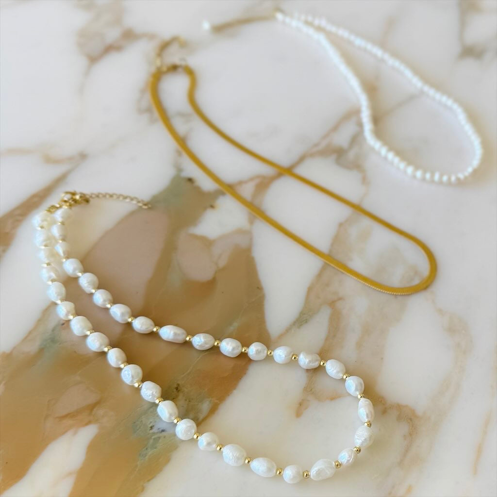Gold and Pearl Kette UNIKAT