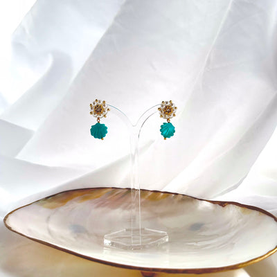 Turquoise Shell Earrings SALE -63%