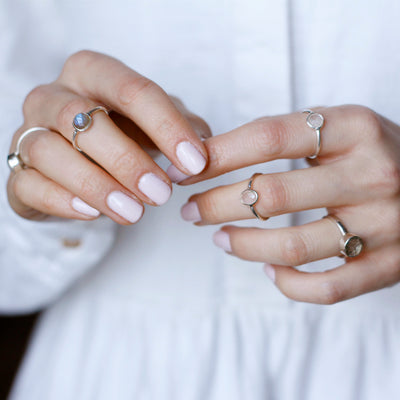 Bridal Silver Ring Grey SALE -44%