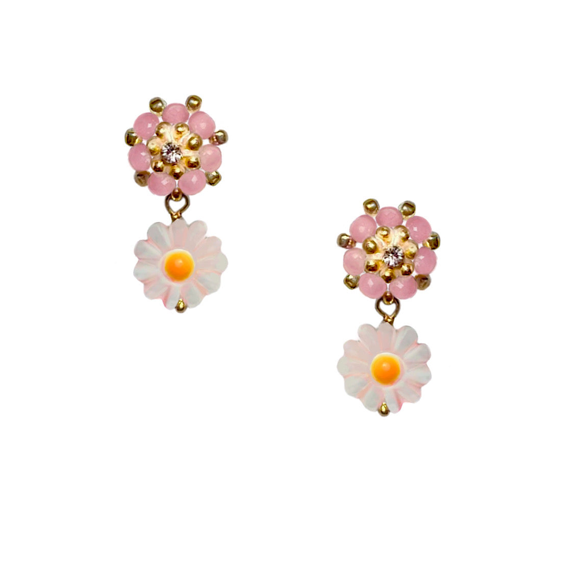 Rose Zinnia Earrings