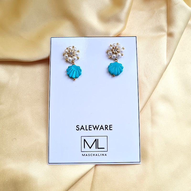 Turquoise Shell Earrings SALE -63%