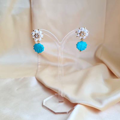 Turquoise Shell Earrings SALE -63%