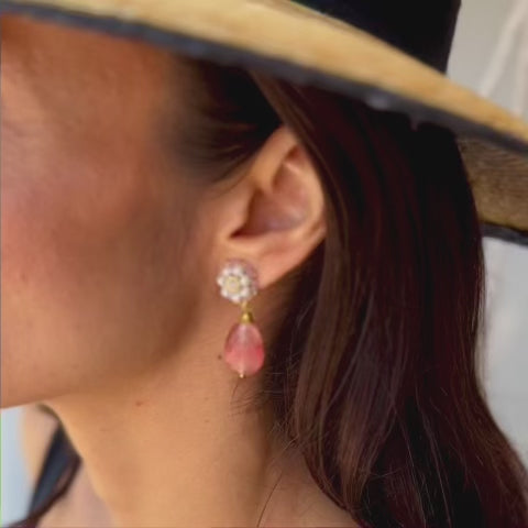 Peach Spark statement earrings