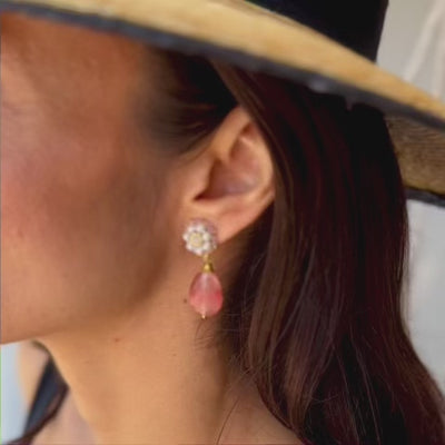 Peach Spark statement earrings