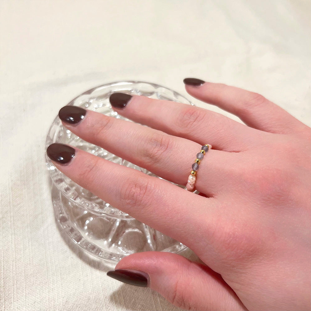Lilac Pearl Stretch Ring UNIQUE -47%