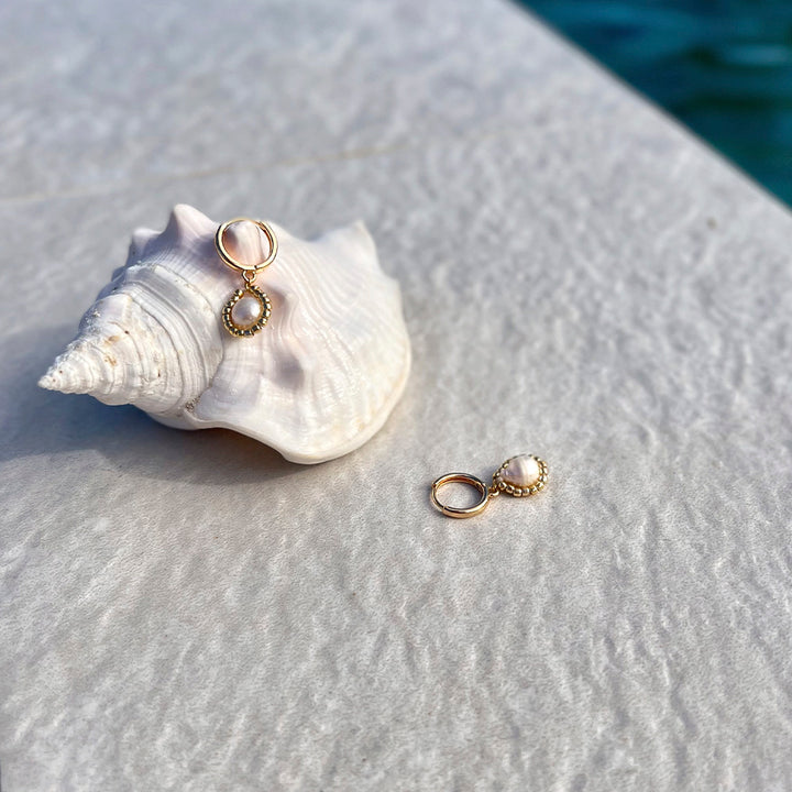 Monaco Hoops Earrings with freshwater pearl